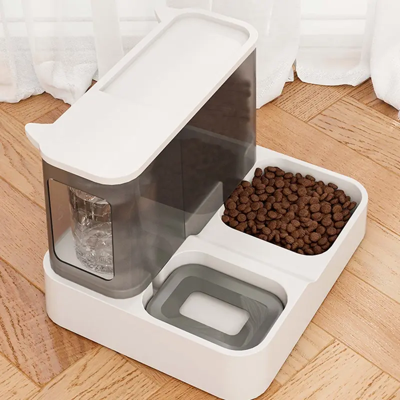 Large Capacity Automatic Pet Food Dispenser: Wet and Dry Separation Drinking Water Bowl, Dog Food Container