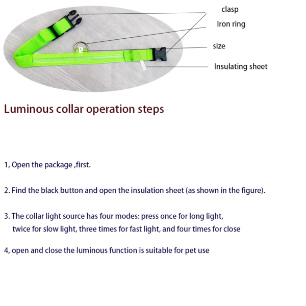 69265-mpng1b.png Fluorescent Nylon LED Dog Leash: Night Safety Flashing Glow Collar