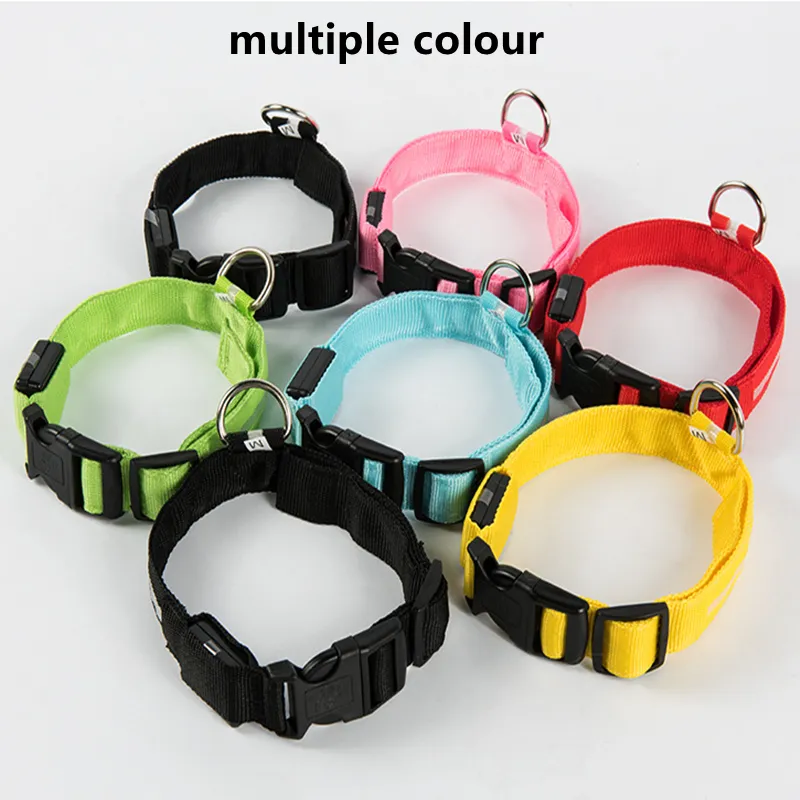 Adjustable LED Glowing Dog Collar: Flashing Rechargeable Luminous Collar for Night Safety