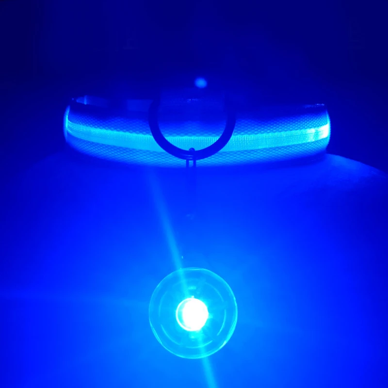 Adjustable LED Glowing Dog Collar: Flashing Rechargeable Luminous Collar for Night Safety