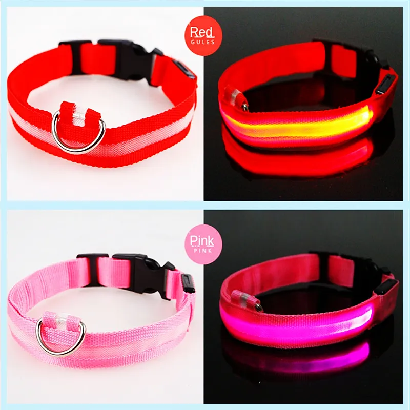 Adjustable LED Glowing Dog Collar: Flashing Rechargeable Luminous Collar for Night Safety