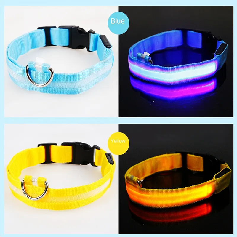 Adjustable LED Glowing Dog Collar: Flashing Rechargeable Luminous Collar for Night Safety