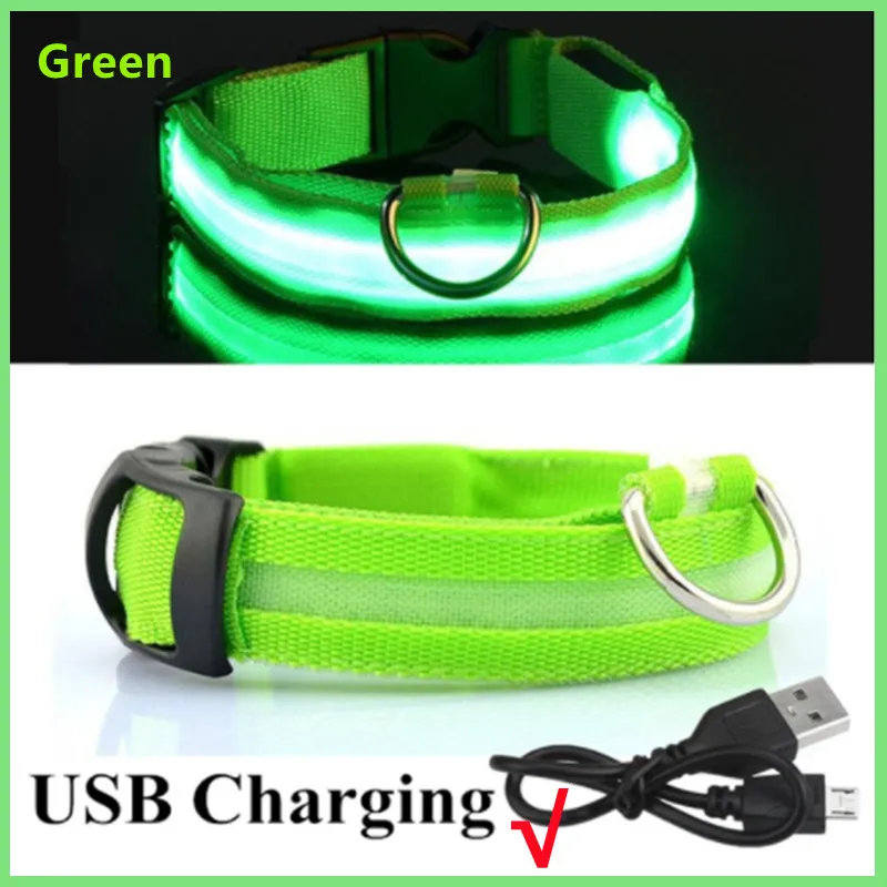 Adjustable LED Glowing Dog Collar: Flashing Rechargeable Luminous Collar for Night Safety