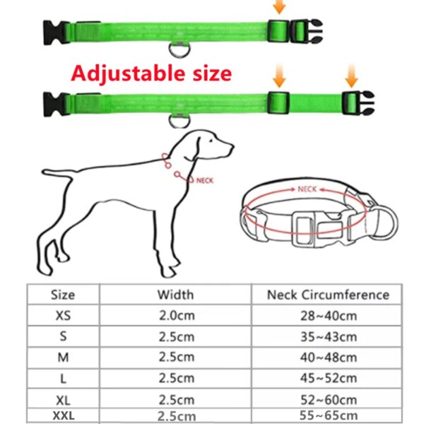 69329-zktjyd.jpg Adjustable LED Glowing Dog Collar: Flashing Rechargeable Luminous Collar for Night Safety