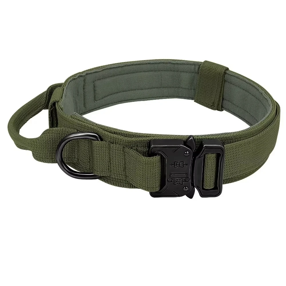 Tactical Police Dog Collar: Durable Nylon, Adjustable for Medium to Large Breeds