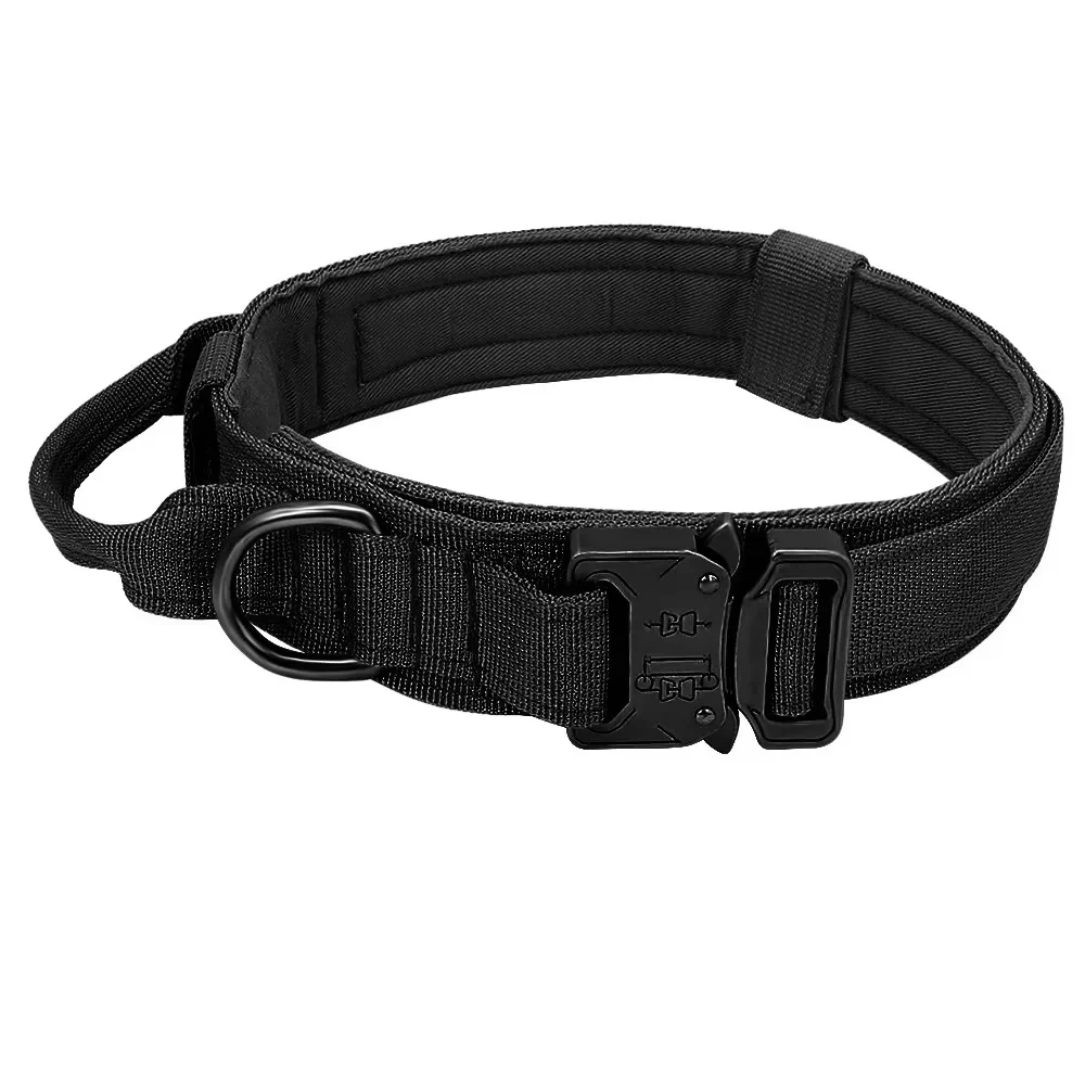 Tactical Police Dog Collar: Durable Nylon, Adjustable for Medium to Large Breeds