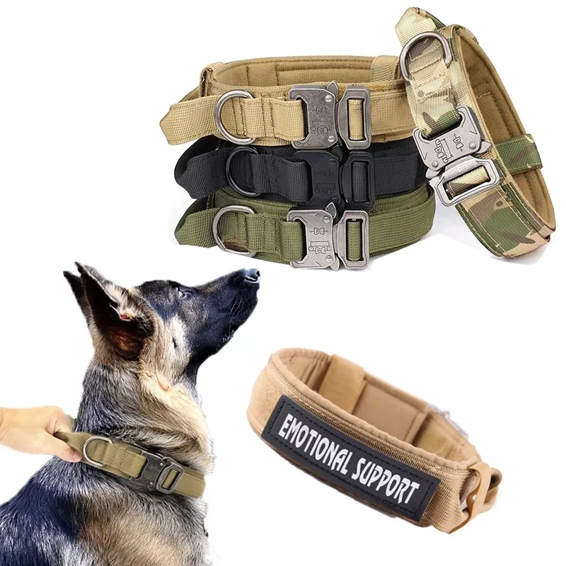 Tactical Police Dog Collar: Durable Nylon, Adjustable for Medium to Large Breeds