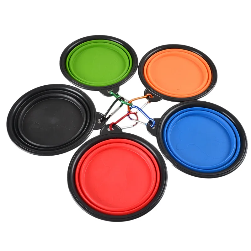 350ml Collapsible Dog Pet Folding Silicone Bowl: Portable Outdoor Travel Puppy Food Container Feeder Dish