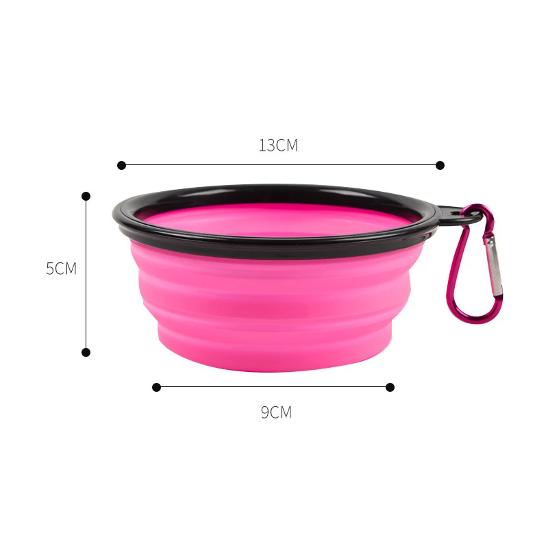 350ml Collapsible Dog Pet Folding Silicone Bowl: Portable Outdoor Travel Puppy Food Container Feeder Dish