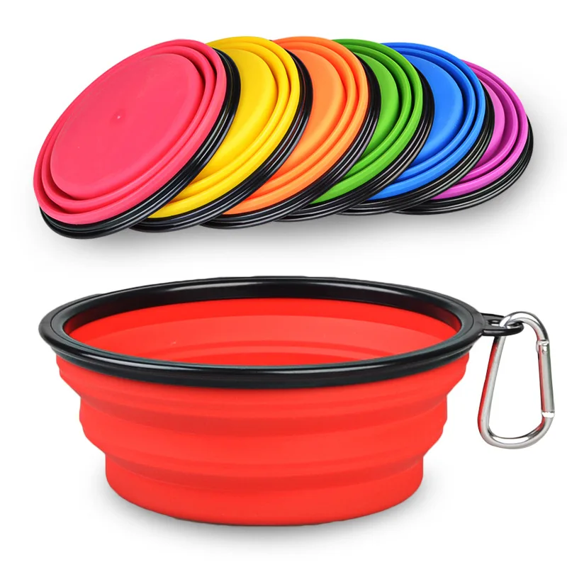 350ml Collapsible Dog Pet Folding Silicone Bowl: Portable Outdoor Travel Puppy Food Container Feeder Dish