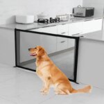 Folding Breathable Mesh Pet Playpen: Dog Safety Fence with 4Pcs Hook Isolated Network Stairs Gate