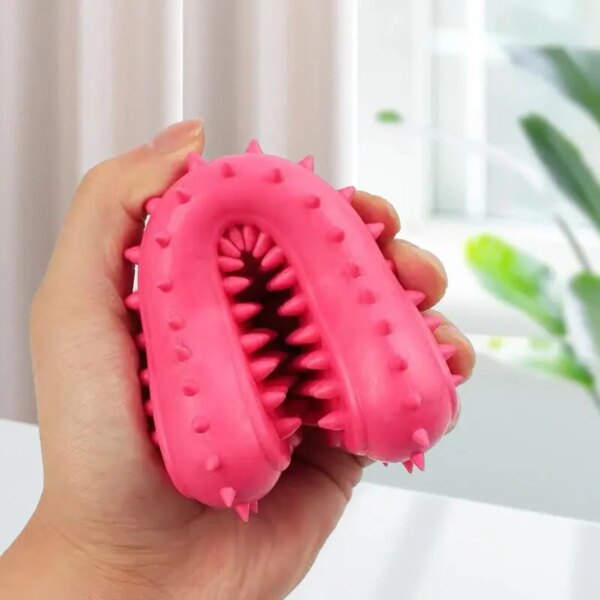 69501-6ybtd4.jpg Pet Chew Toy: Soft Rubber Bone Shape, Bite-Resistance, Teeth Grinding, Training Toy for Small Dogs