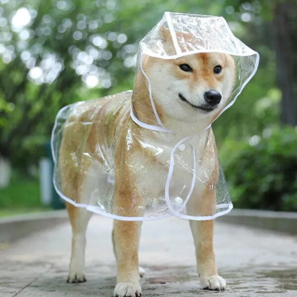69552-galxwh.jpg Transparent Hooded Raincoat: Pet Waterproof Jacket made of Soft PVC, Ideal for Small Dogs and Puppies