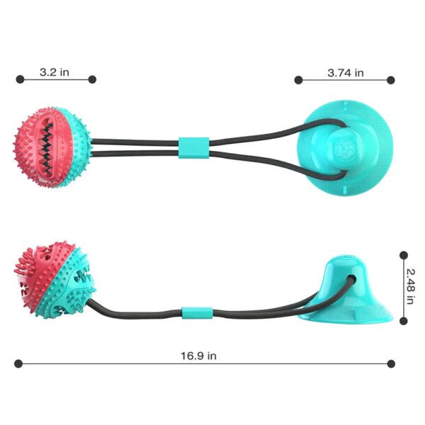 Large Dog Ball Toy: Interactive Slow Feeder Chew Toy with Suction Cup Ropes for Golden Retrievers and Big Dogs