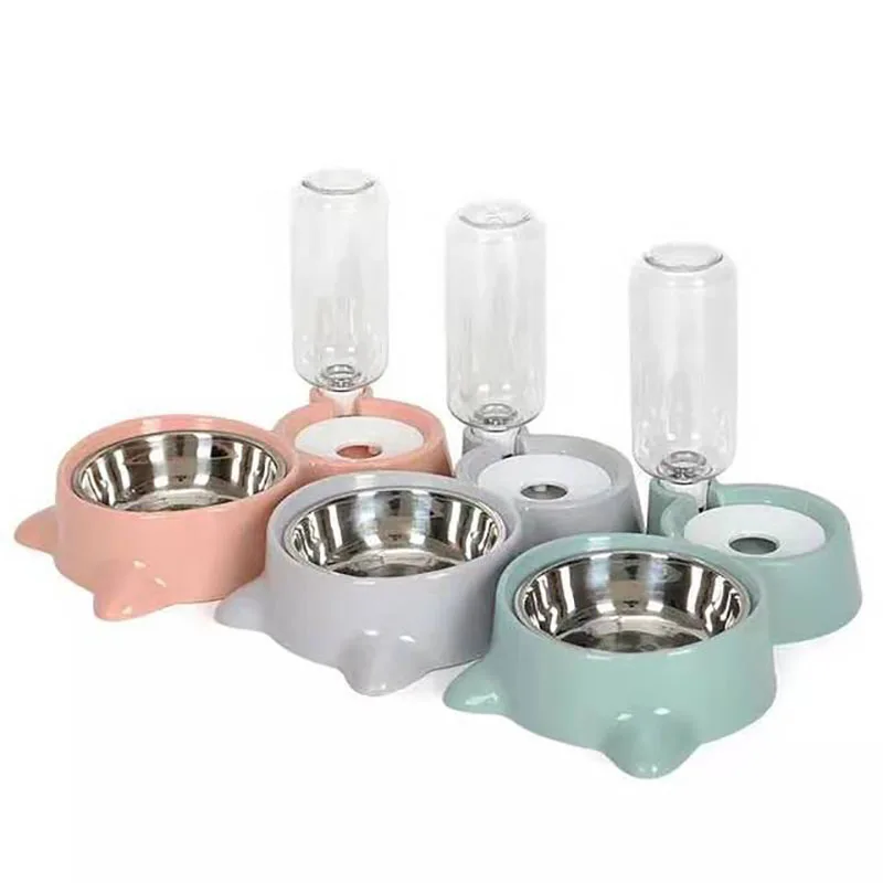 New 2-in-1 Automatic Cat Bowl Water Dispenser: Pet Food Container with Waterer, Convenient Feeder and Waterer