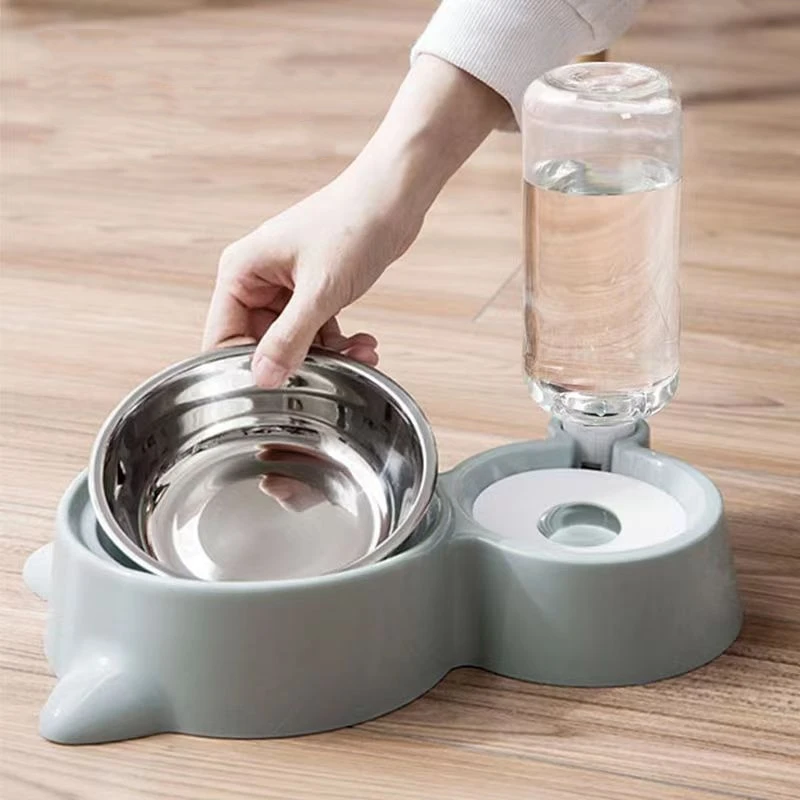 New 2-in-1 Automatic Cat Bowl Water Dispenser: Pet Food Container with Waterer, Convenient Feeder and Waterer