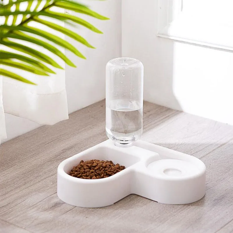 New 2-in-1 Automatic Cat Bowl Water Dispenser: Pet Food Container with Waterer, Convenient Feeder and Waterer