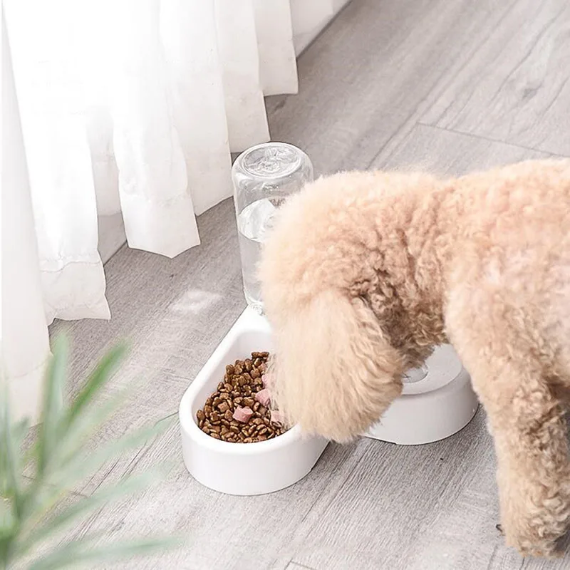 New 2-in-1 Automatic Cat Bowl Water Dispenser: Pet Food Container with Waterer, Convenient Feeder and Waterer