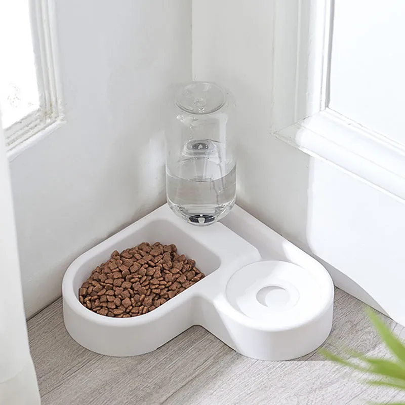 New 2-in-1 Automatic Cat Bowl Water Dispenser: Pet Food Container with Waterer, Convenient Feeder and Waterer