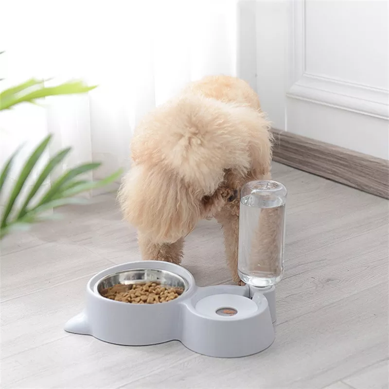 New 2-in-1 Automatic Cat Bowl Water Dispenser: Pet Food Container with Waterer, Convenient Feeder and Waterer