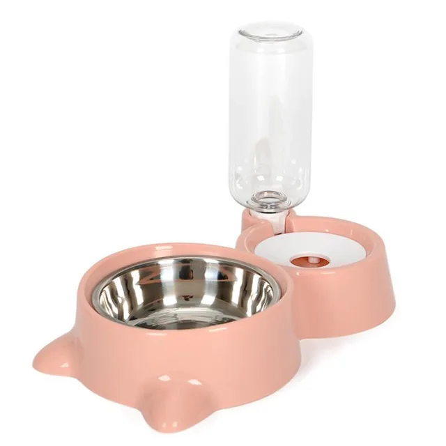 New 2-in-1 Automatic Cat Bowl Water Dispenser: Pet Food Container with Waterer, Convenient Feeder and Waterer