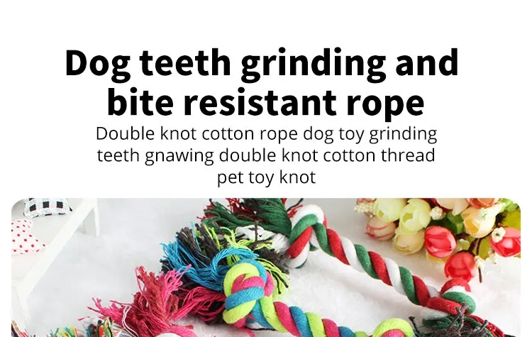 Pet Molar Bite-resistant Cotton Rope Knot: Dog Toy for Small Puppies, Teeth Cleaning Chew Toy