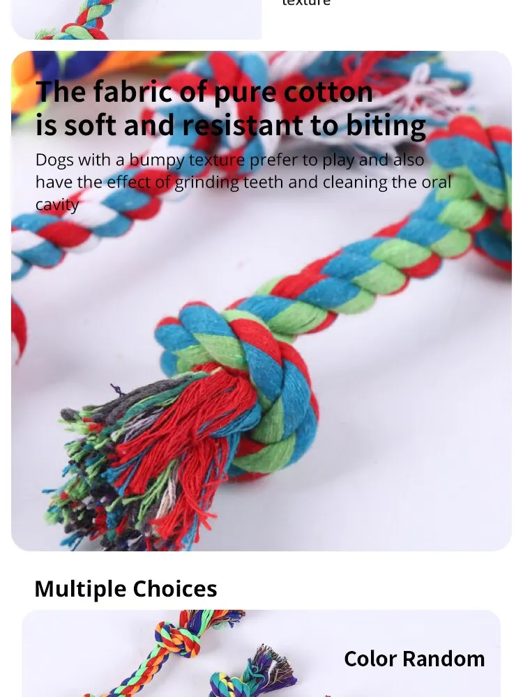 Pet Molar Bite-resistant Cotton Rope Knot: Dog Toy for Small Puppies, Teeth Cleaning Chew Toy