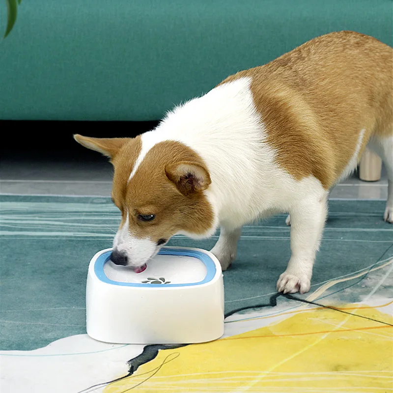 Floating Dog Drinking Water Bowl: Plastic Anti-Over Dispenser, Non-Wetting Mouth Cat Bowl, Spill-Proof