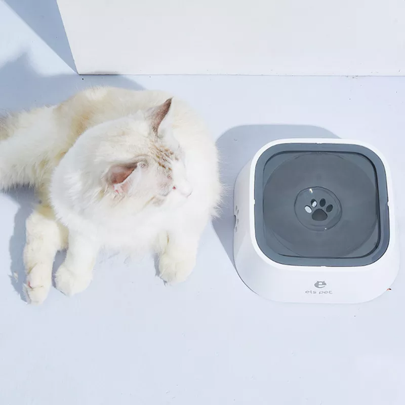 Floating Dog Drinking Water Bowl: Plastic Anti-Over Dispenser, Non-Wetting Mouth Cat Bowl, Spill-Proof