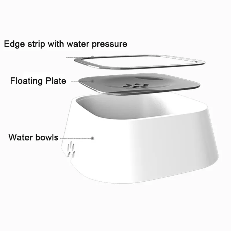 Floating Dog Drinking Water Bowl: Plastic Anti-Over Dispenser, Non-Wetting Mouth Cat Bowl, Spill-Proof