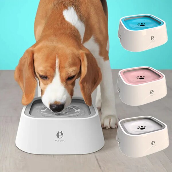 Floating Dog Drinking Water Bowl: Plastic Anti-Over Dispenser, Non-Wetting Mouth Cat Bowl, Spill-Proof