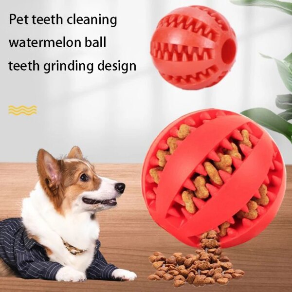 69881-nsne05.jpg Natural Rubber Dog Chew Toy: Tooth Cleaning Treat Ball, Extra-Tough Interactive Elasticity Ball (5cm), Pet Product