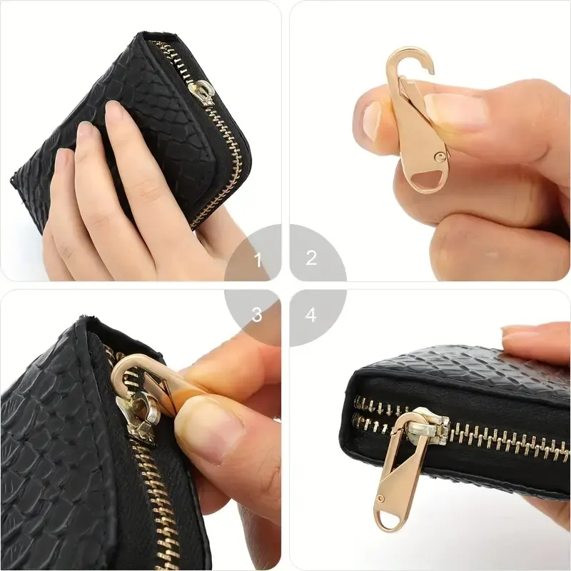 10 Pcs Zipper Slider Puller: Instant Zipper Repair Bag Replacement Buckles for Travel Bags, Suitcases, DIY Sewing Craft