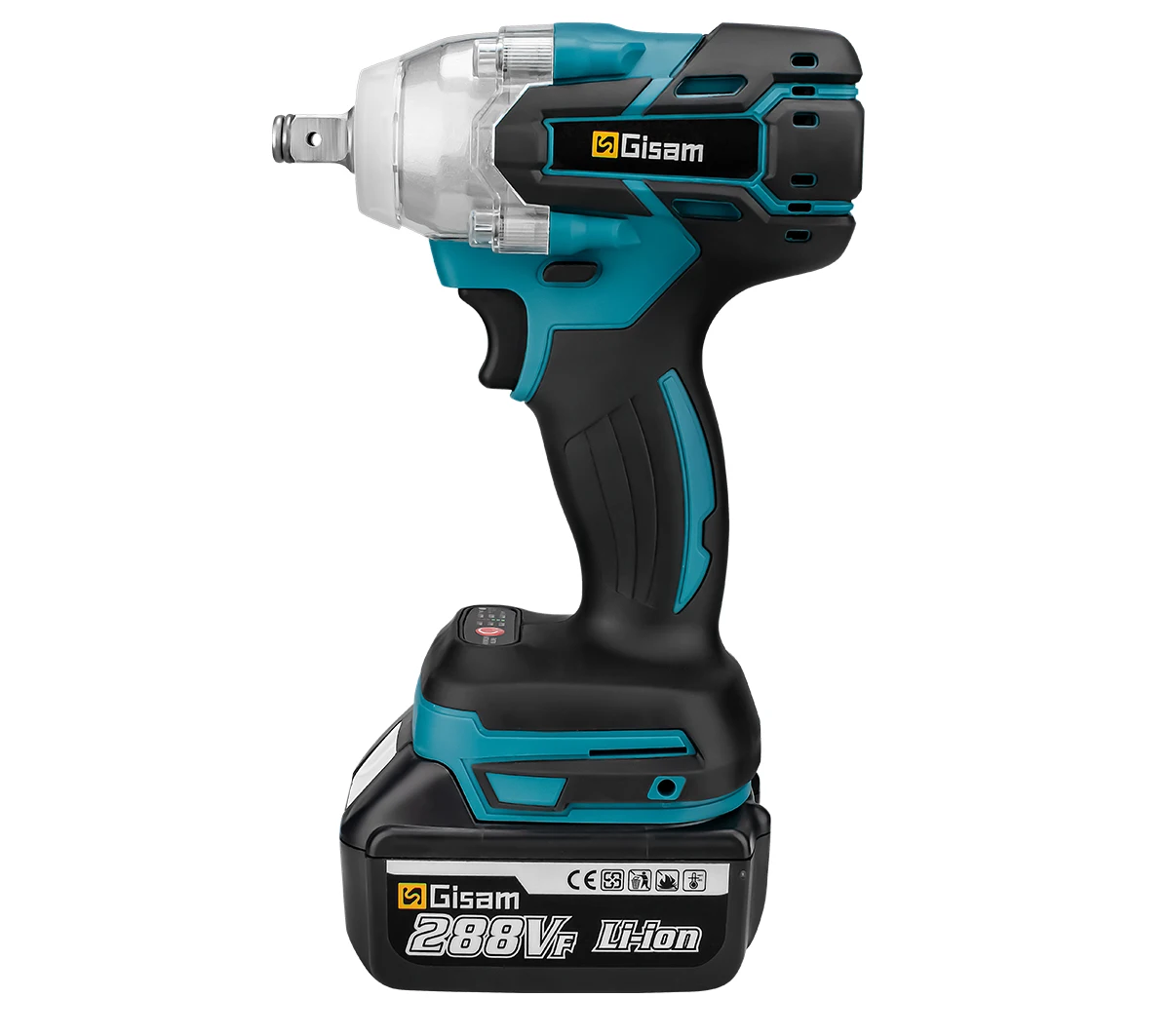 Gisam 520N.M Brushless Electric Impact Wrench: Cordless 1/2 inch Electric Wrench for Makita 18V Battery Power Tools