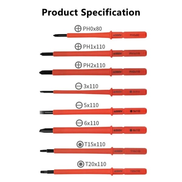 10PCS Insulated Screwdriver Set: Interchangeable Plum Blossom Head and Slotted Head