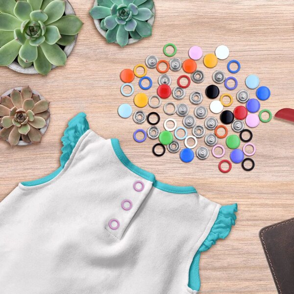 70214-5napa3.jpg Five Claw Buckle Clamp Set: Invisible Color Metal Buckle for Baby's Clothes, Shoes, and Bags. Includes Snap Button Plier Tool