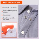 Five Claw Buckle Clamp Set: Invisible Color Metal Buckle for Baby's Clothes, Shoes, and Bags. Includes Snap Button Plier Tool