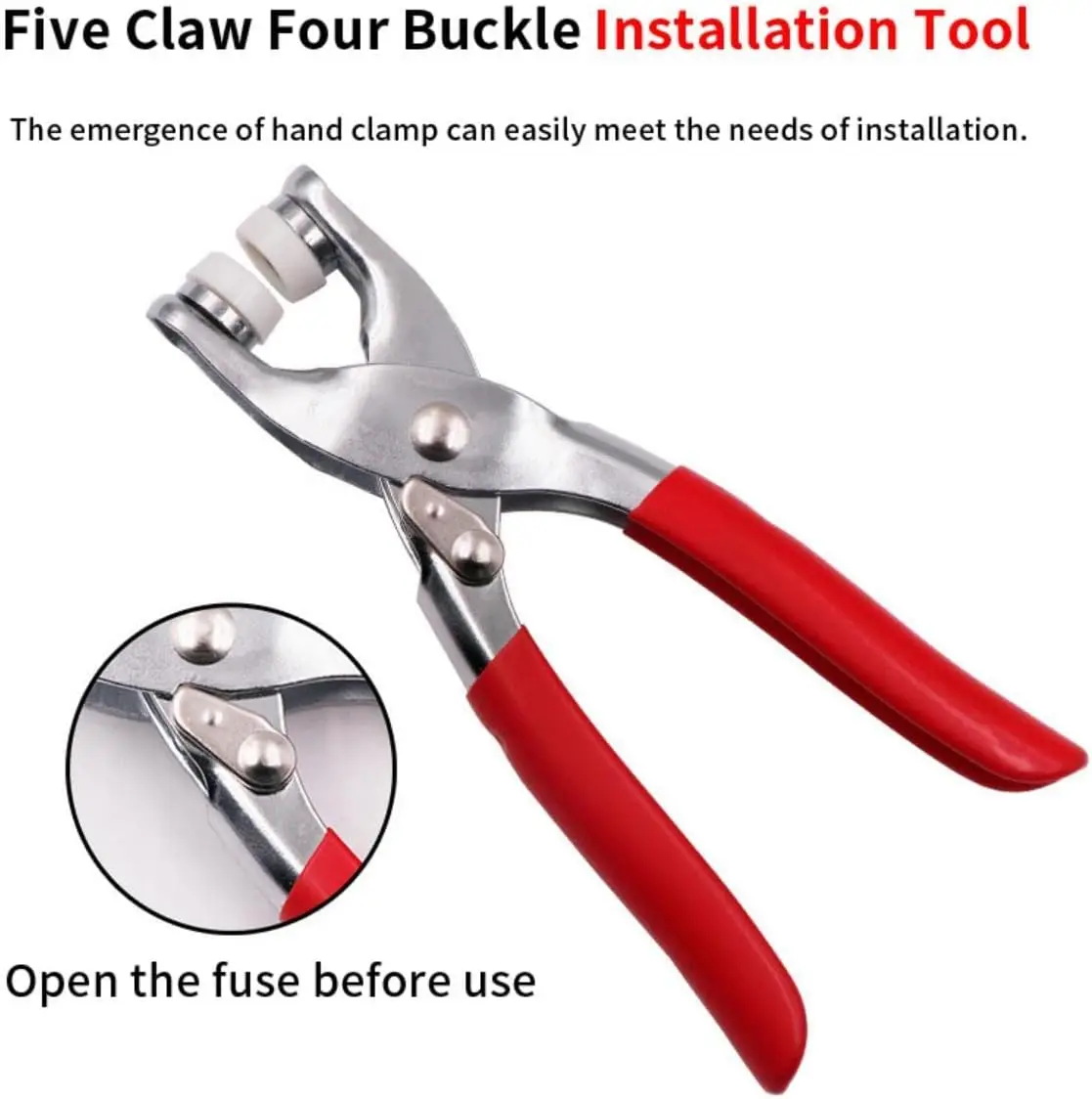 Five Claw Buckle Clamp Set: Invisible Color Metal Buckle for Baby's Clothes, Shoes, and Bags. Includes Snap Button Plier Tool