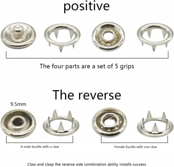 70214-zggsih.jpg Five Claw Buckle Clamp Set: Invisible Color Metal Buckle for Baby's Clothes, Shoes, and Bags. Includes Snap Button Plier Tool
