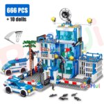 SWAT Police Station Military City Model Set: Includes Prison Car, Policeman Boat, Figures, Building Blocks. Great for Kids