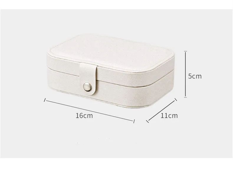 Portable Jewelry Box: Button Leather Storage Zipper Travel Jewelry Organizer Display Case