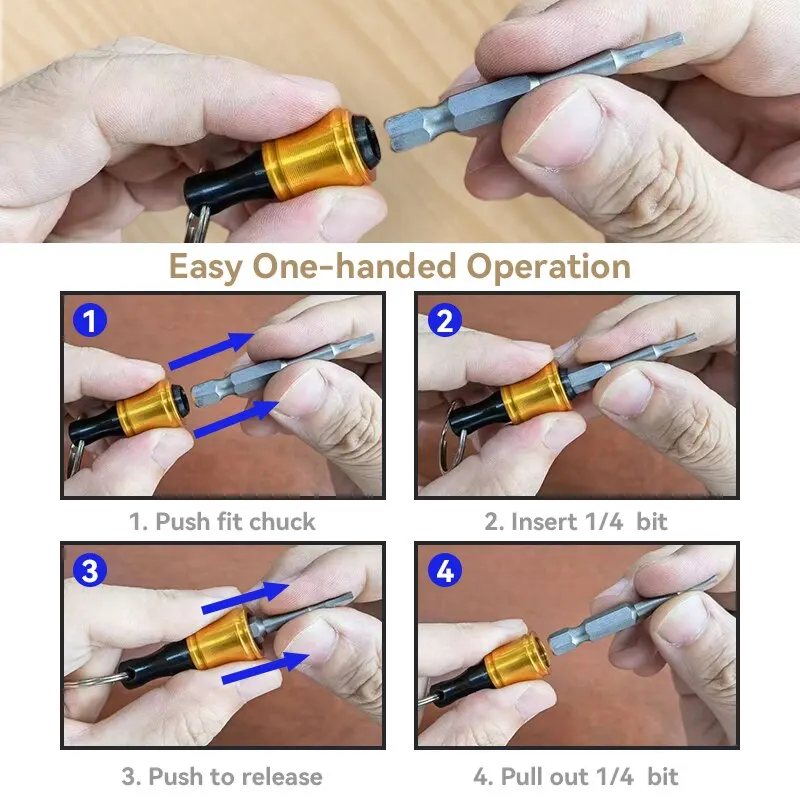 Upgrade, Push to Unlock, Hex Shank Bits Holder: Lightweight 12pcs Set