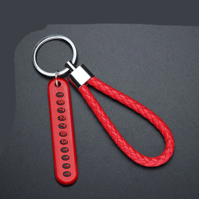 Anti-lost Car Keychain: Leather Braided Rope