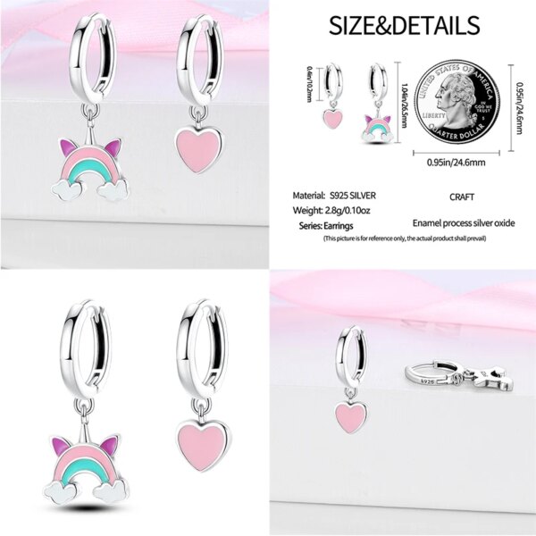 Women Original Charm Moon and Stars Sterling Silver Earrings