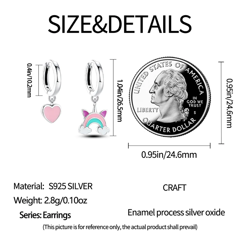 Women Original Charm Moon and Stars Sterling Silver Earrings