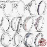 Authentic Princess Tiara Crown Ring: Sparkling Love Heart, 925 Silver