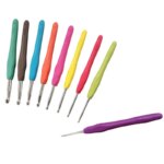 9pcs Knitting Tool Set: Soft Handle Aluminum Needles
