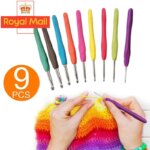 9pcs Knitting Tool Set: Soft Handle Aluminum Needles