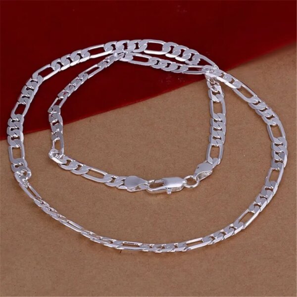 70784-liilhx.jpg Solid Silver Color Necklace: 6mm Flat Chain