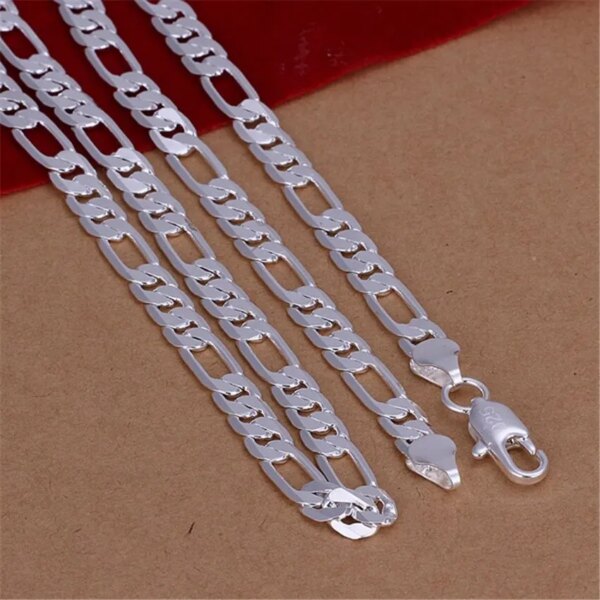 70784-svel4b.jpg Solid Silver Color Necklace: 6mm Flat Chain